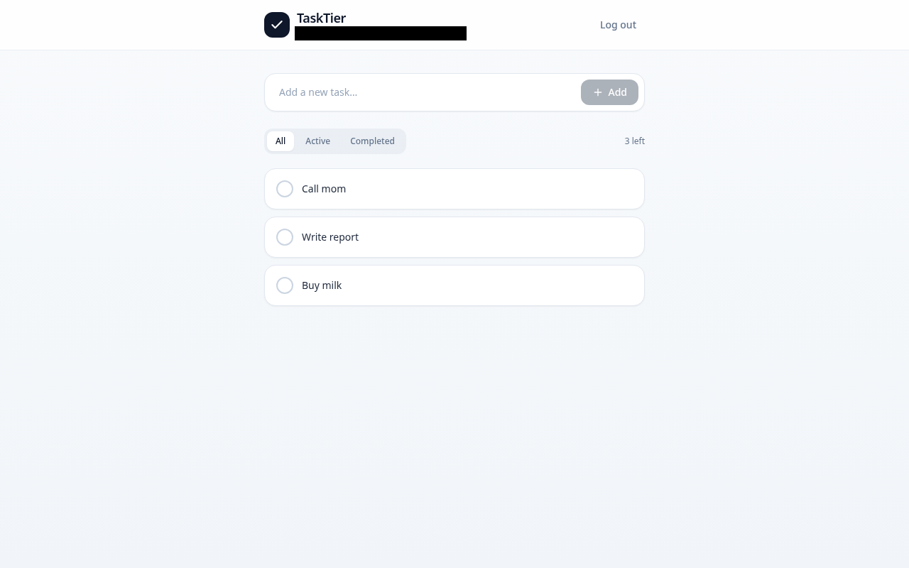 Base44 app: three to-dos added